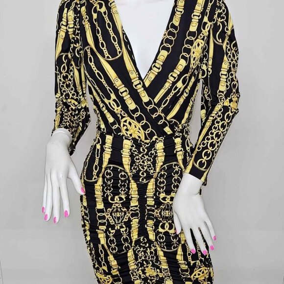 NEW size Large High Fashion Party dress multi color multi print mini dress - Picture 1 of 2